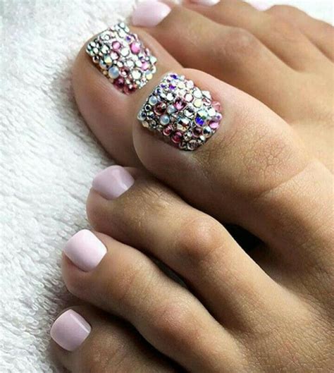 Stunning Toe Nail Designs With Rhinestones Elevate Your Pedicure Game