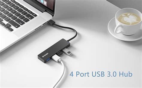 USB Hub BYEASY 4 Port USB 3 0 Hub Ultra Slim Portable USB Splitter For