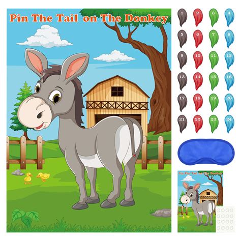 Buy Fepito Pin The Tail On The Donkey Party Game With Pcs Tails For