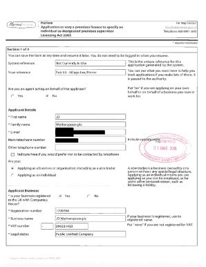 Fillable Online Individual As Designated Premises Supervisor Fax Email