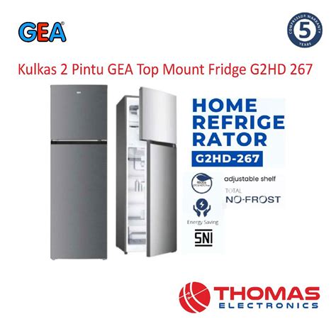 Jual Kulkas Pintu Gea G Hd G Hd Top Mount Fridge Garansi Resmi