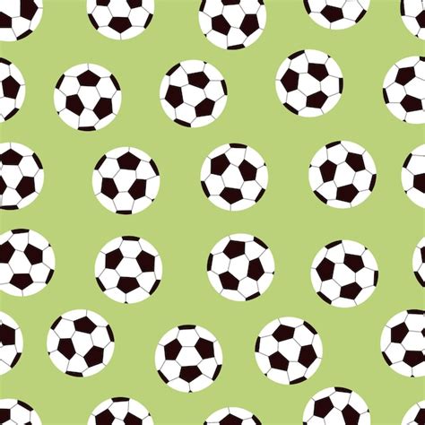 Premium Vector Seamless Pattern With Soccer Balls On Green Background