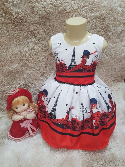 Vestido Tem Tico Infantil Lady Bug Modelo Elo