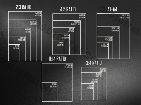 Minimalist Wall Art Size Guide, Print Size Guide, Wall Art Ratio Guide ...