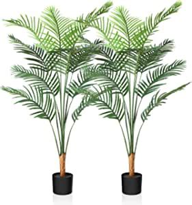 CROSOFMI Piante Finte Areca Palma 130 Cm Piante Artificiali Da Interno