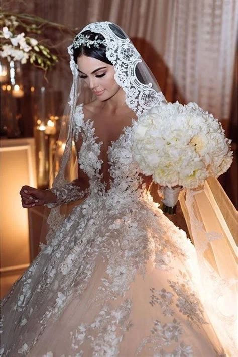 Bateau Long Sleeves Backless Floor Length Princess Wedding Dress