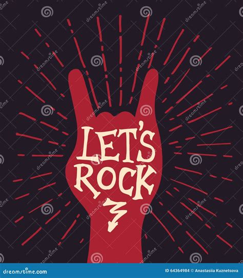 Het Van Letters Voorzien Samenstelling Over Rock Vector Illustratie