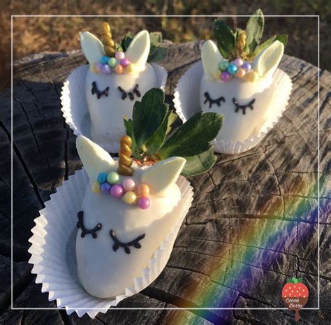 Fresas Cubiertas Com Chocolate Decoradas De Unicornios Cocoaberrygt Unicorn Unicornio