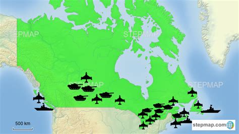 StepMap - Canada's Military Bases 1 - Landkarte für Canada