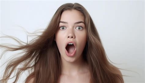 Premium AI Image Pretty Cute Model Shoked Face Expression With Blonde Hair