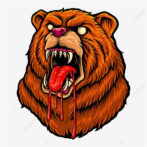 Angry Bear Clipart Hd PNG, Bloody Bear Angry Face Illustrations, Bloody ...