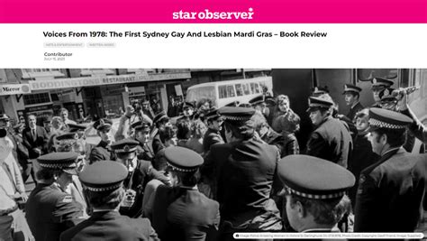 Star Observer Voices From The First Sydney Gay And Lesbian Mardi Gras Book Review