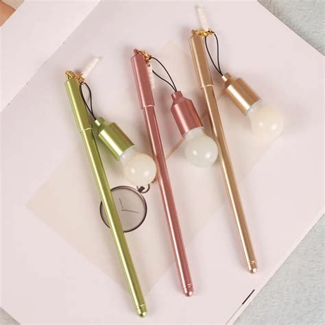 3 Pcslot Cartoon Cute Creative Modeling Neutral Pen Light Bulb Dust