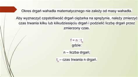 Wyznaczanie Okresu I Cz Stotliwo Ci Drga Wahad A Matematycznego I