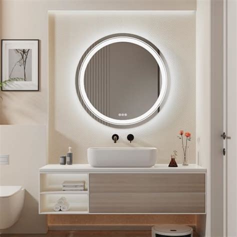 Luvodi Led Illuminated Bathroom Mirror 800 X 800mm Round Dimmable