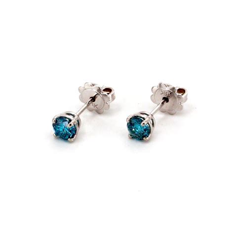 Ohrstecker Kt Wei Gold Blauer Diamant Tiny La Pantera Schmuck