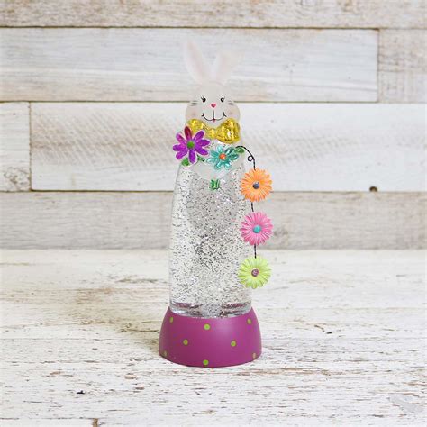 Acrylic Led Bunny Glitter Globe Cracker Barrel