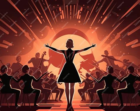 Premium AI Image | The female conductor dramatically leads the modern