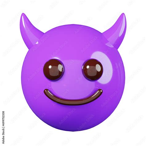 Smiling With Horns Devil Emoticon Isolated Emoji Icon And Emoticon Faces 3d Illustration