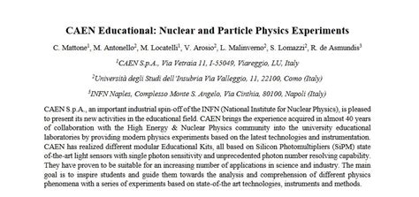 Caen Educational Nuclear And Particle Physics Experiments Caen