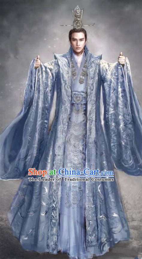 Chinese Ancient Emperor Prince Cosplay Costumes Complete Set For Men