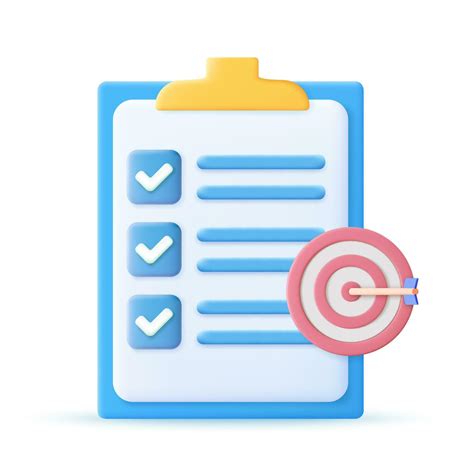 3d Clipboard Checklist Symbol Assignment Target Icon Project Task