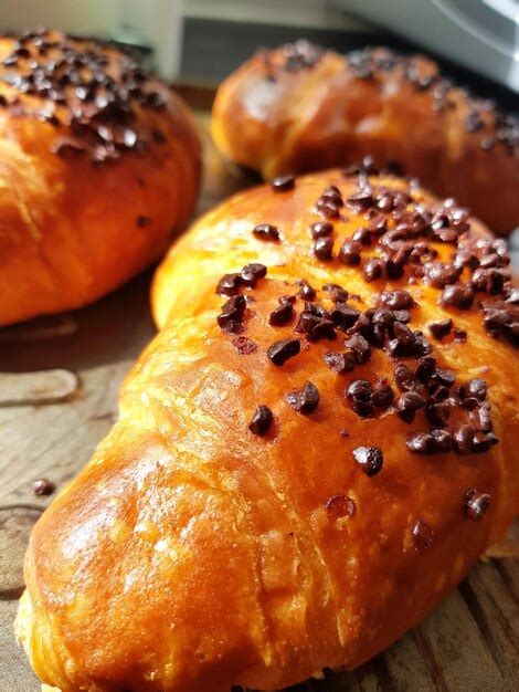 Premium Photo Close Up Of Croissant On Table