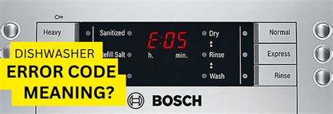 Common Bosch Dishwasher Error Codes The Appliance Guys