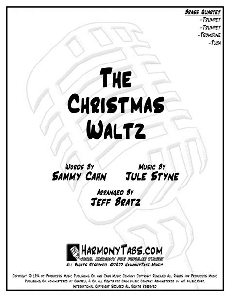 The Christmas Waltz Arr Jeff Bratz Sheet Music Jule Styne Brass