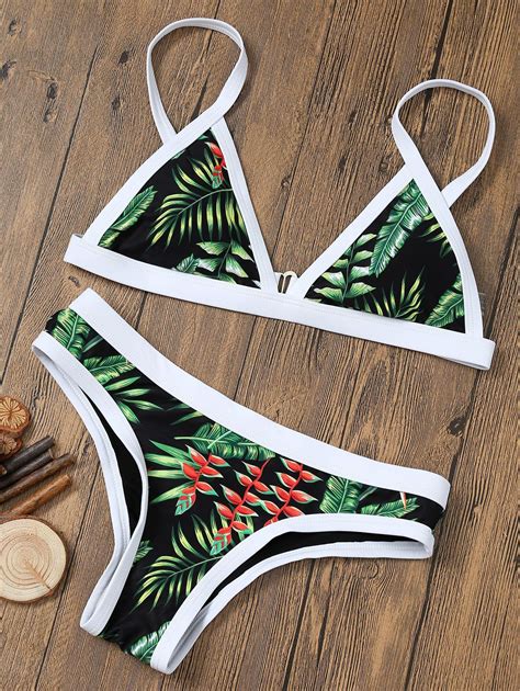 Off Tropical Printed Bikini Set Rosegal