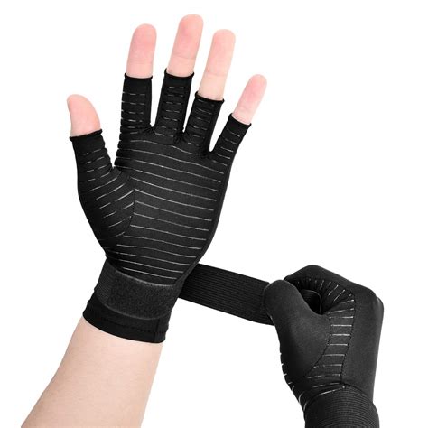 Buy Copper Wrist Compression Gloves 1 Pair Wrist Support Brace Fingerless Glove With