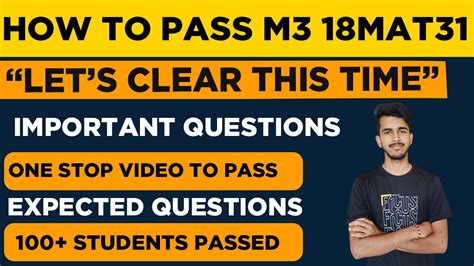 How To Pass M3 Engineering Maths 18 Scheme VTU Passing Package