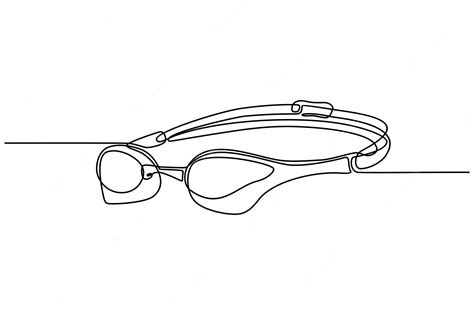 Premium Vector Continuous Line Drawing Of Swimming Goggles Vector Illustration