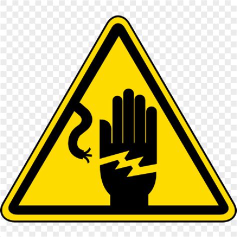 Danger Electric Hand Shock Risk Sign Triangle | Citypng