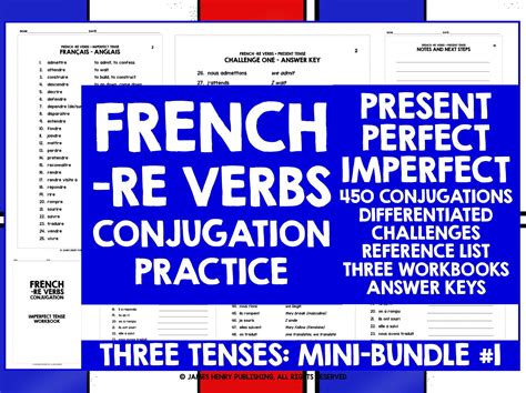 French Re Verbs Conjugation Mini Bundle Teaching Resources