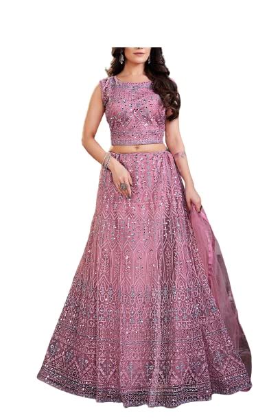 Buy Sumayela Fashion Womens Net Embroidered Semi Stitched Lehenga