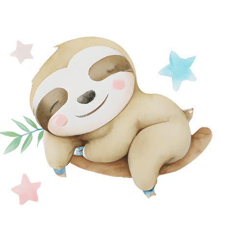 Cute Baby Sloth Nursery Art Creative Fabrica