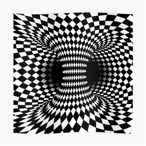 Optical Illusion Geometric Black And White Poster For Sale By IMNIUM