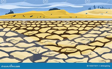 Drought Concept Desert Landscape Rocks And Stone Stock Vector