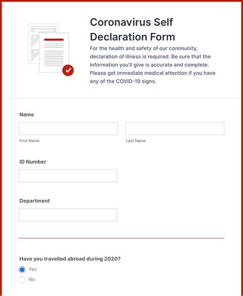 Accepting A COVID 19 Self Declaration Without Contact The Jotform Blog