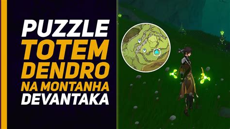 Genshin Impact Sumeru Puzzle Totem Dendro no Subterrâneo da Montanha