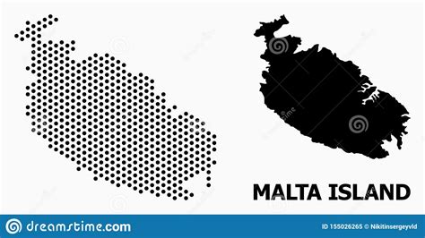 Dotted Pattern Map Of Malta Island Stock Vector Illustration Of