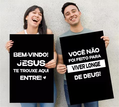 Kit Placas Boas Vindas Culto Igreja Evg X Cm Parcelamento Sem Juros