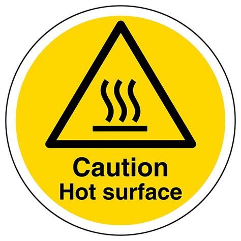 Caution Hot Surface Labels Labels On A Roll Safety Essentials VSafety