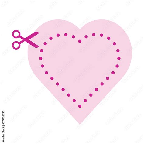 Cutting practice activities heart shape symbol element for preschool ...