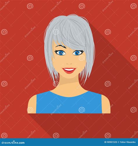 Ic Ne Blonde Dans Le Style Plat D Isolement Sur Le Fond Blanc Illustration De Vecteur D Actions