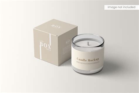 Premium PSD Candle With Box Mockup Right View