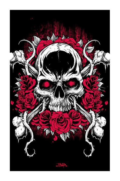 Skulls Deviantart And Rose Art On Pinterest