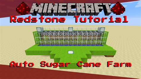 Automatic Sugar Cane Farm Minecraft Redstone Tutorial Youtube