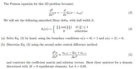 Solved D 2 3 The Poisson Equation For This 1D Problem Chegg